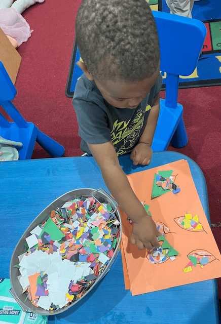Arts and crafts time with colorful collages