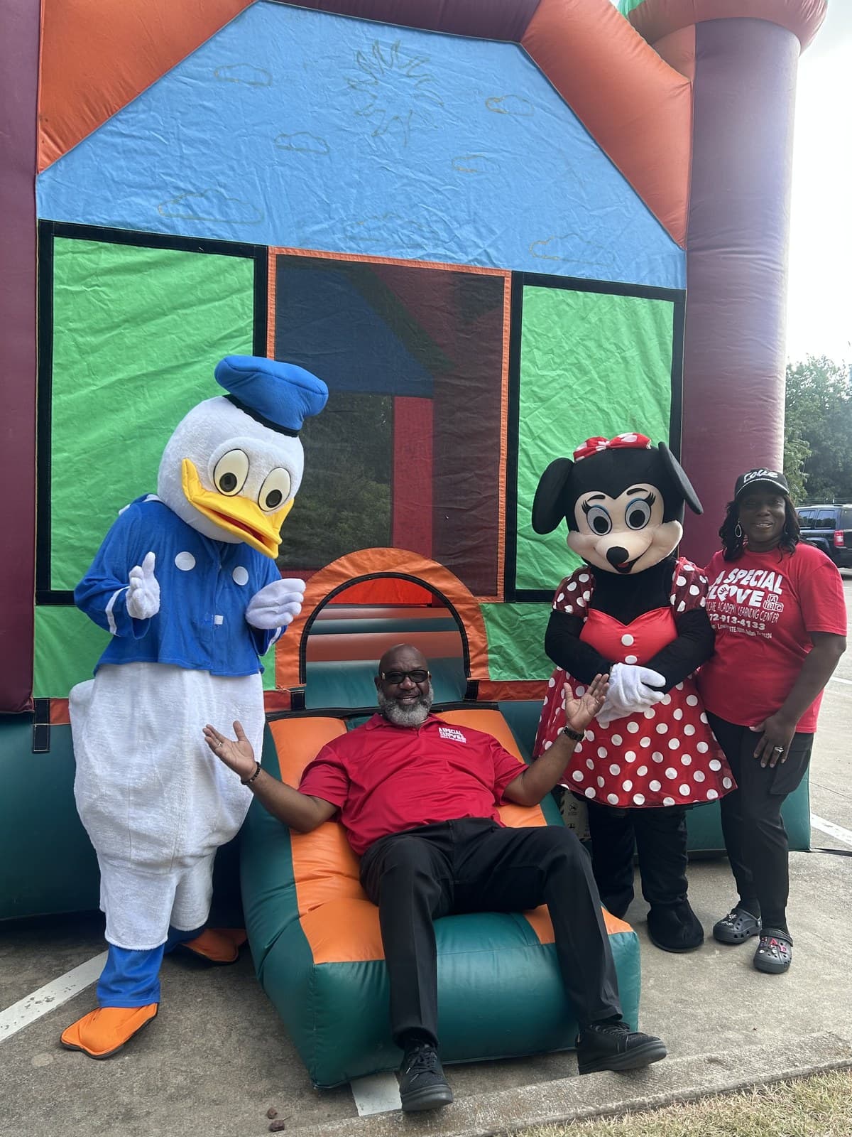 Bounce house fun with our special visitors