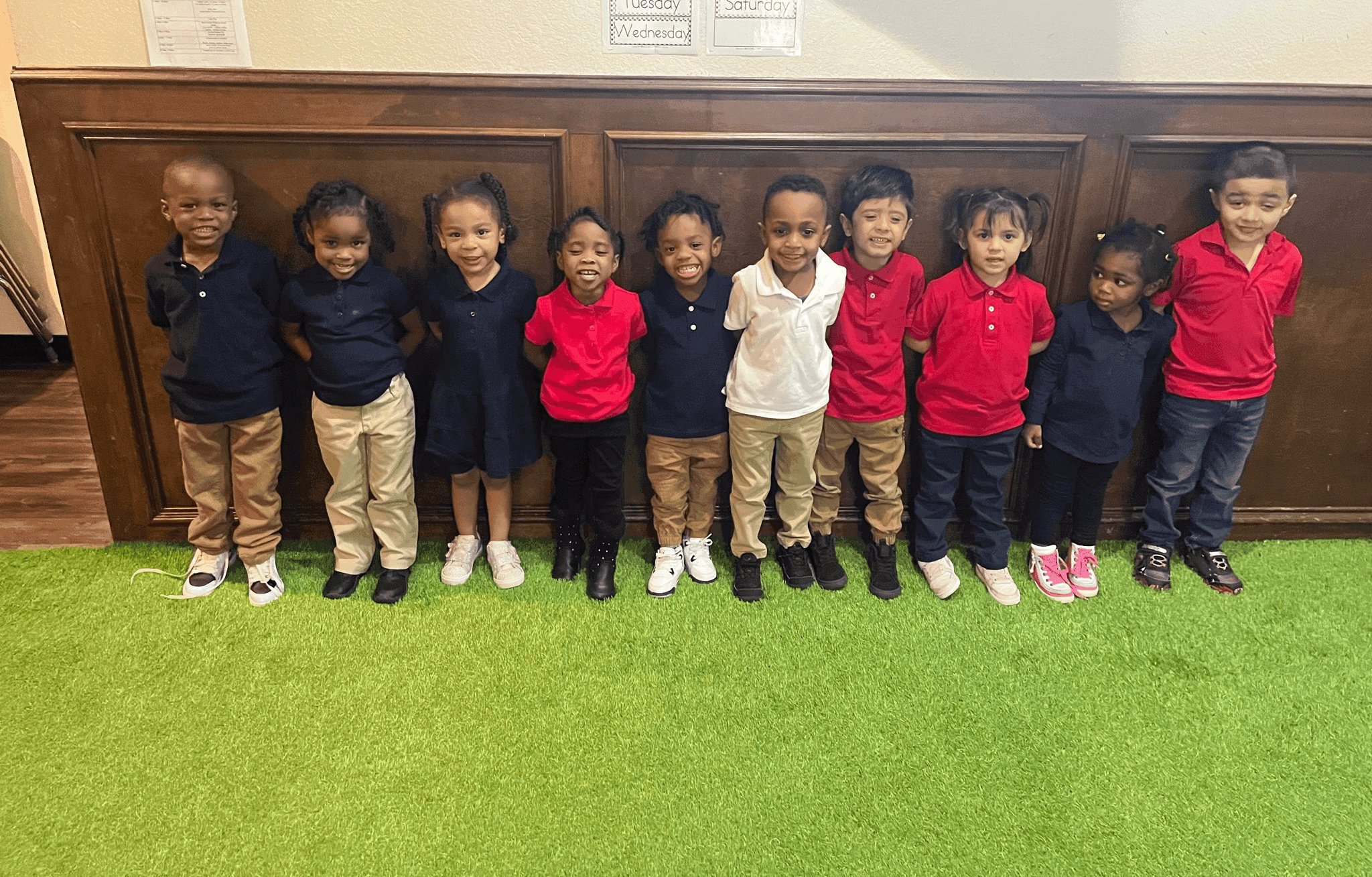 Our students lined up and looking sharp